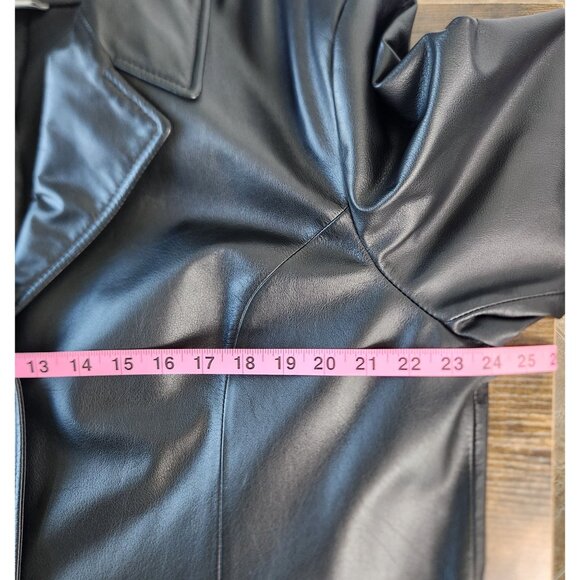 Preston & York Black Leather Women's Blazer Style Three Button Jacket, XL - Picture 4 of 6